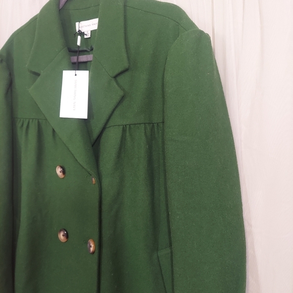 NWT Something Navy Wool Blend Gemma Coat | Green | Size Small - Picture 9 of 13